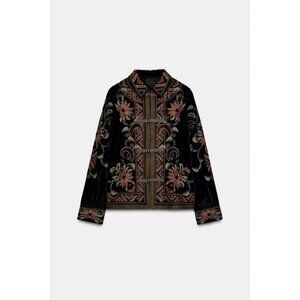 ZARA ZW COLLECTION EMBROIDERED VELVET JACKET